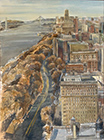<em>Night View, Upper Manhattan, <br />
    </em>2017 Craypas&nbsp; &nbsp;7" x 10"